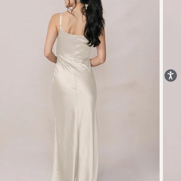 Revelry Skye Satin Dress Champagne - Picture 2 of 6